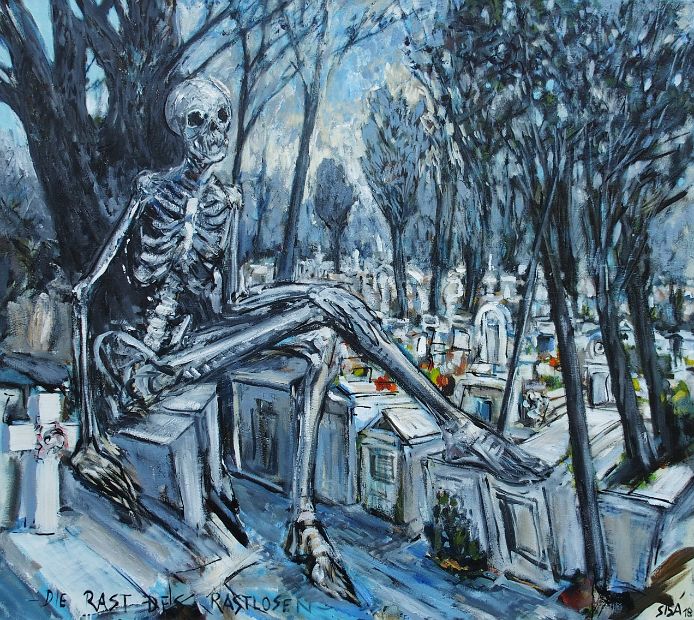 DIE RAST DES RASTLOSEN, Öl auf Leinen, 130 x 150 cm